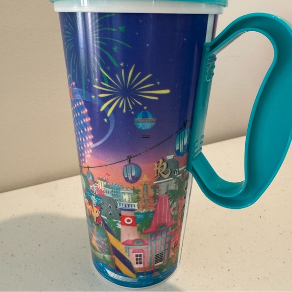Disney Parks Disney World Resort Travel Mug Cup Teal Lid - Picture 5 of 12